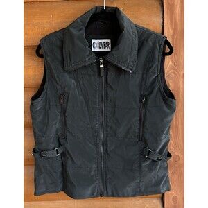 Vintage Y2K Black Puffer Best Size L -Rubber Feel With Matrix/Rebel/Biker Vibe